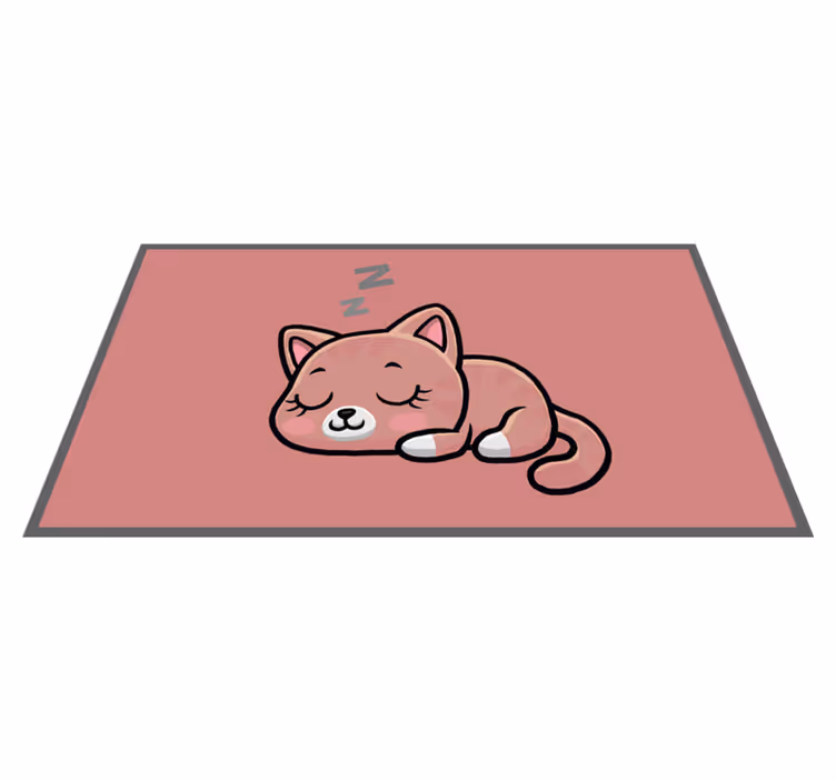 Alfombra vinílica animales felino dormido - TenVinilo