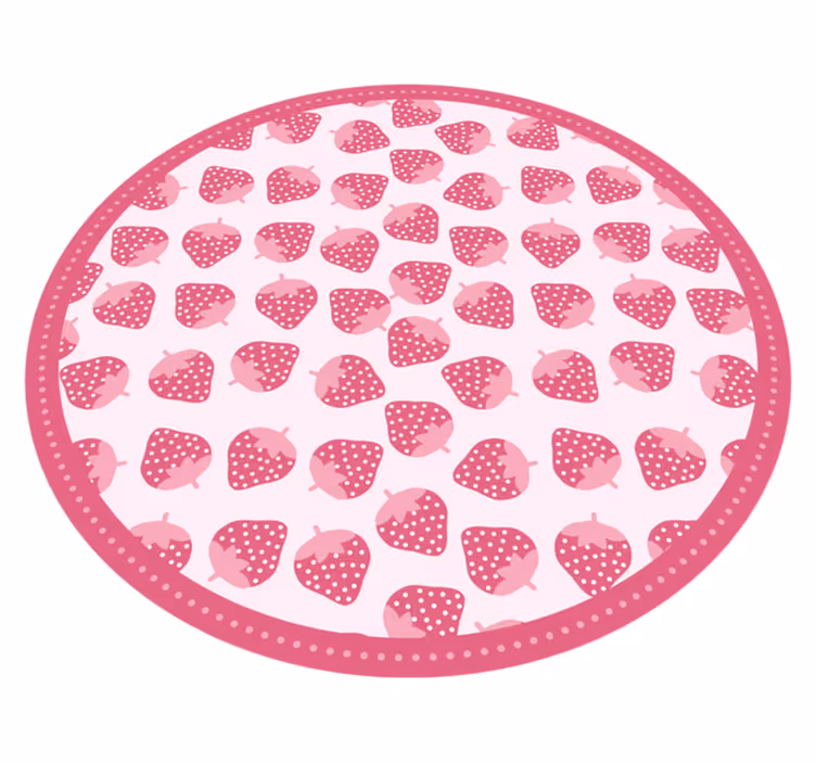 Alfombra vinílica cocina patrón de fresa dulce - TenVinilo