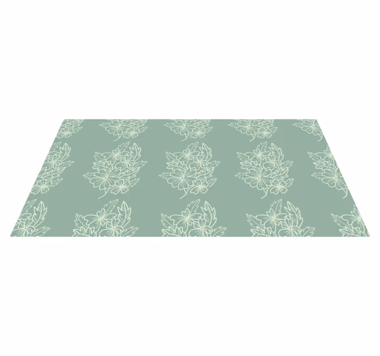 Alfombra vinílica flores elementos elegantes - TenVinilo