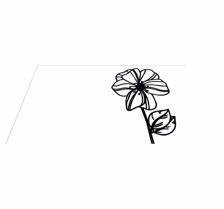 Alfombra vinílica flores elegante diseño en blanco y negro - TenVinilo