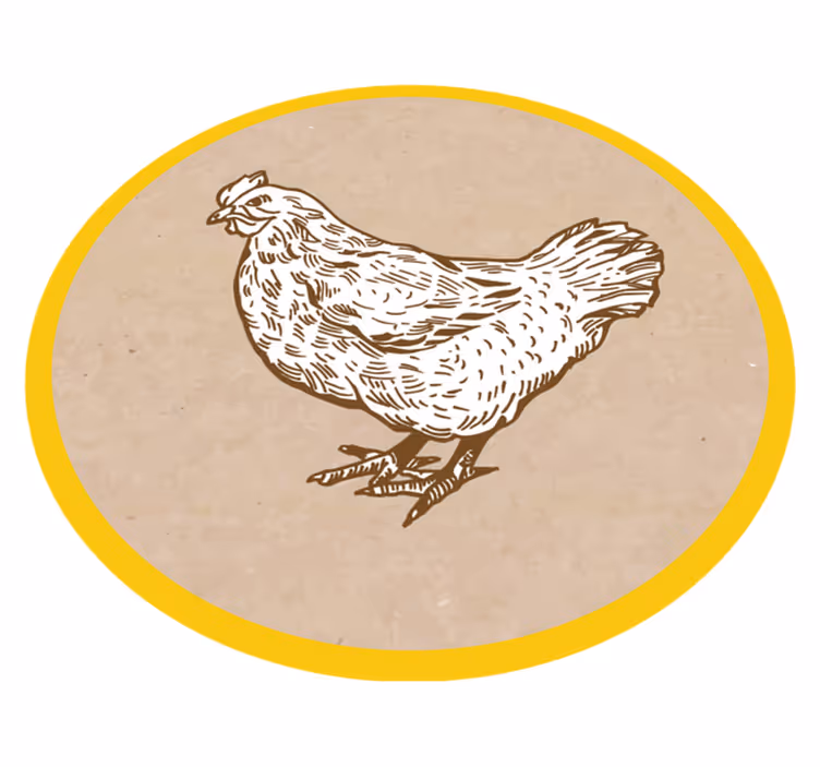 Aflombra vinílica animales Pollito blanco sobre fondo beige - TenVinilo