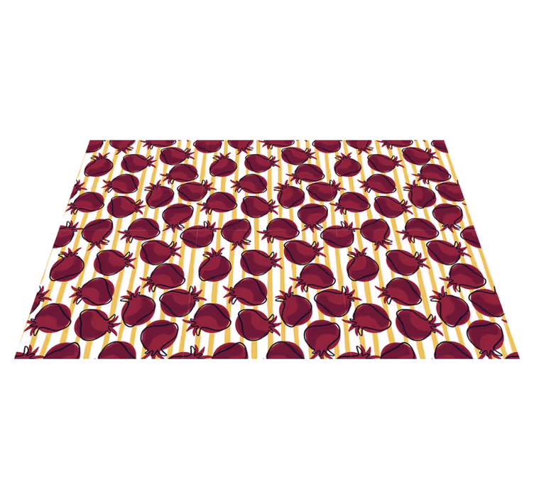 Alfombra vinílica cocina patrón de granada - TenVinilo