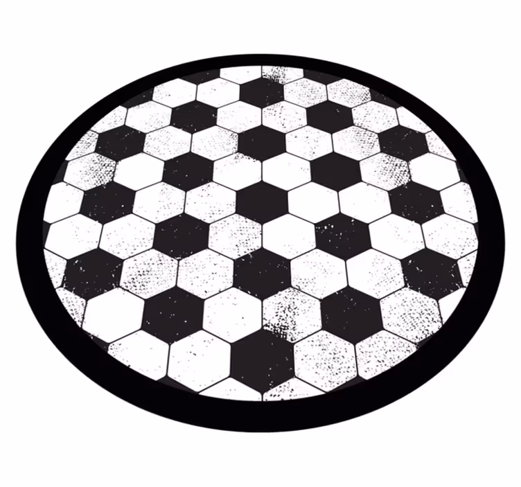 Alfombra de vinilo geométrica patrón hexagonal negro - TenVinilo