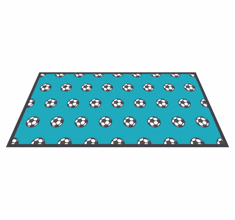 Alfombra vinilo rectangular Bonito diseño de pelotas de fútbol - TenVinilo