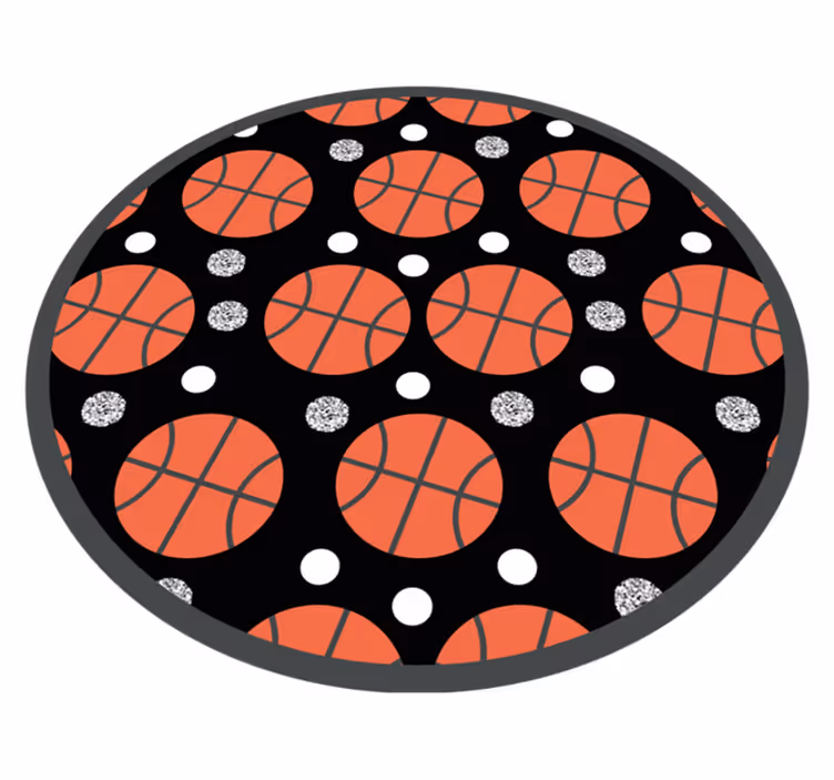 Alfombra vinílica de juegos infantil pelotas de baloncesto - TenVinilo