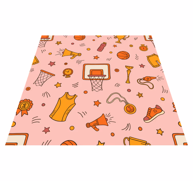 Alfombra vinílica de juegos infantil elementos divertidos - TenVinilo