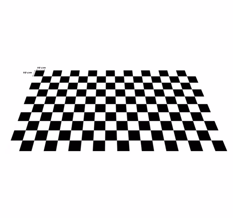 Alfombra de vinilo geométrica cuadros blancos y negros - TenVinilo