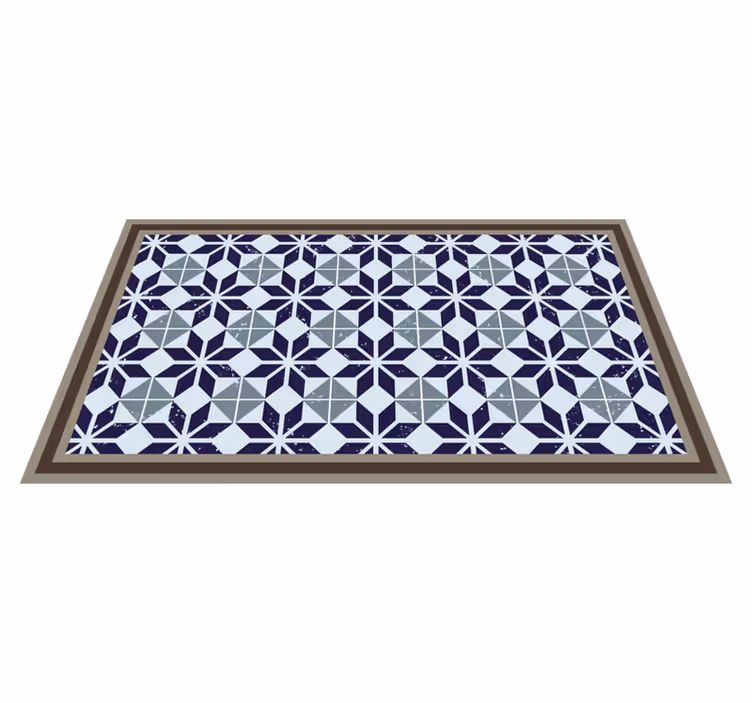 Alfombra vinílica hidráulica Estrellas geométricas azul claro - TenVinilo