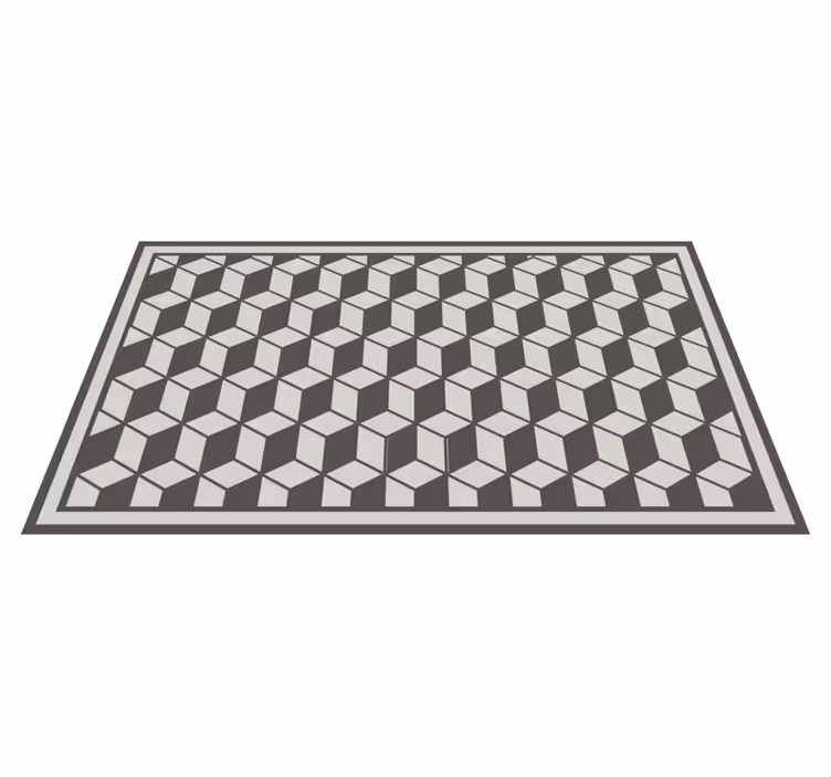 Alfombra de vinilo geométrica motivo cubista - TenVinilo