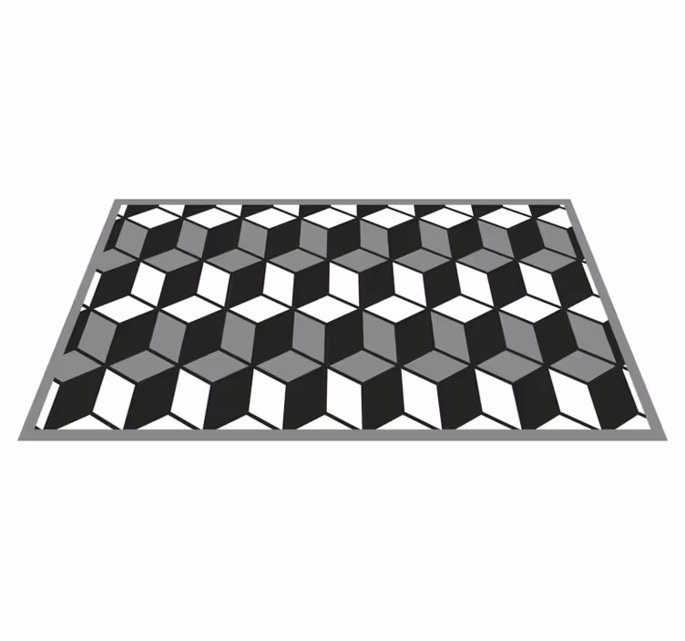 Alfombra de vinilo geométrica patrón cubo - TenVinilo