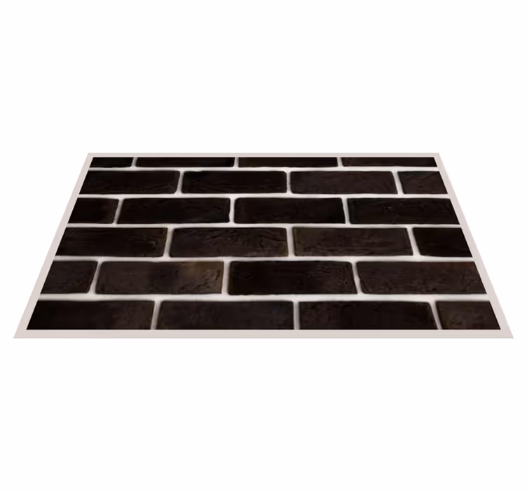 Alfombra vinílica textura piedra patrón de ladrillo negro - TenVinilo