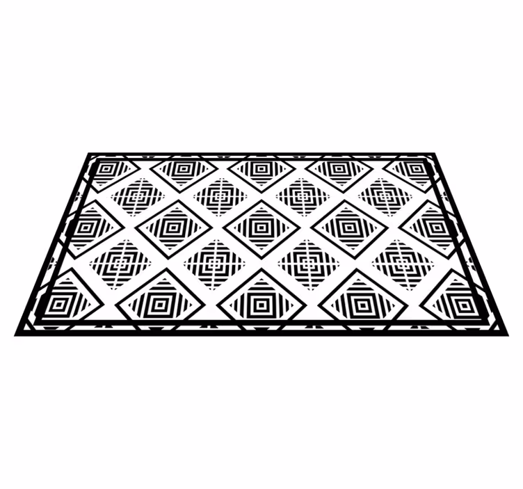 Alfombra de vinilo geométrica motivos monocromáticos - TenVinilo