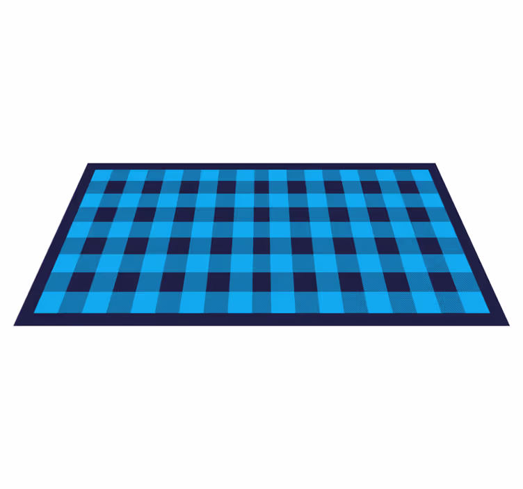 Alfombra de vinilo geométrica motivo de cuadros azules - TenVinilo