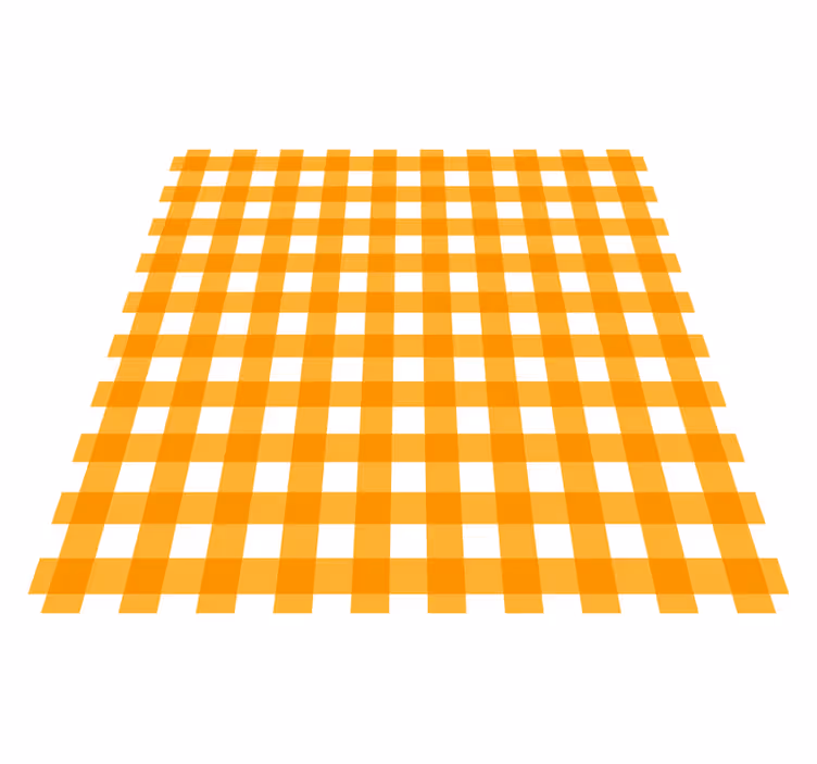 Alfombra vinílica cocina motivo de cuadros naranjas - TenVinilo
