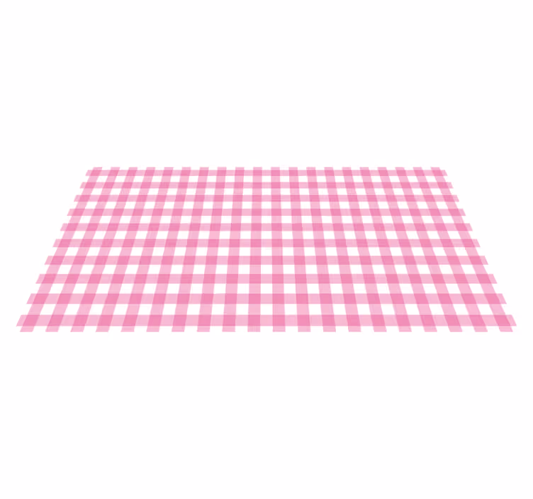 Alfombra vinilo rectangular Cuadrados estampados rosas y blancos - TenVinilo