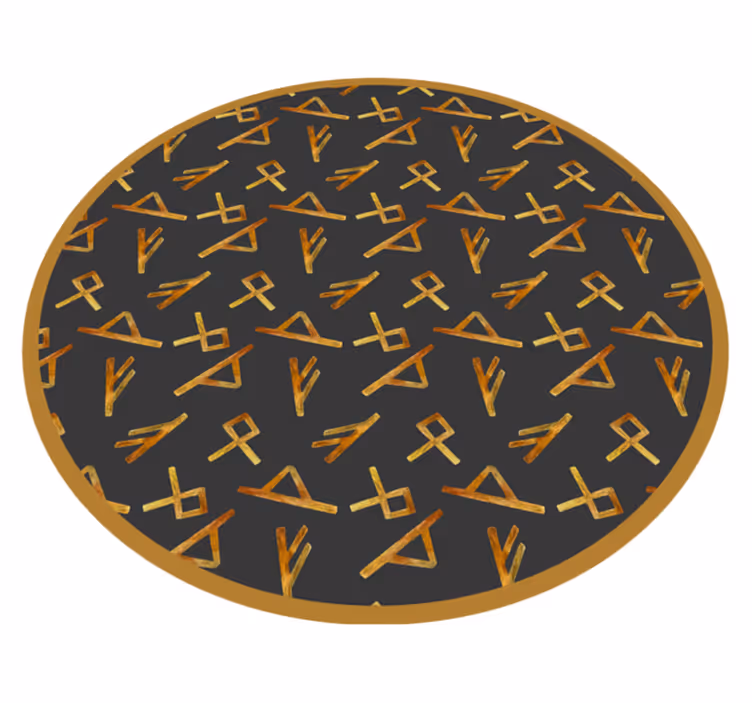 Alfombra de vinilo geométrica formas abstractas doradas - TenVinilo