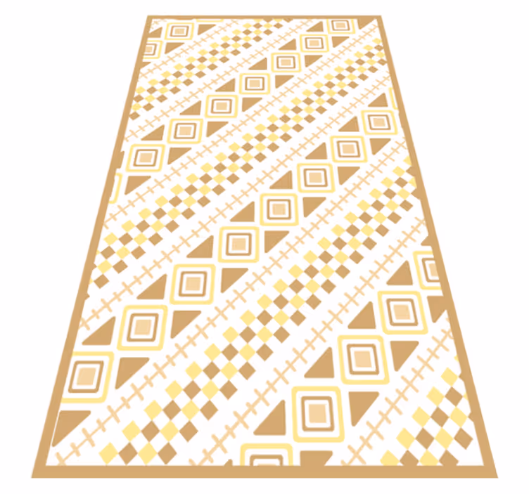 Alfombra de vinilo geométrica mosaico con patrón amarillo - TenVinilo