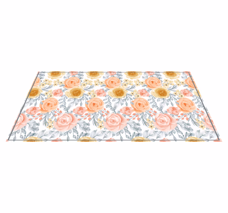 Alfombra vinílica recibidor emblema de flor - TenVinilo