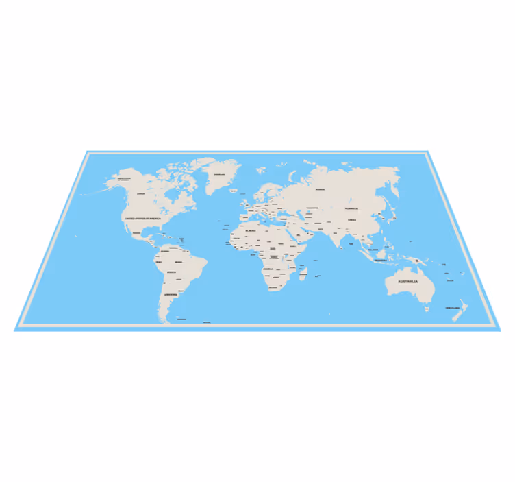 Alfombra de vinilo mapamundi diseño simple global - TenVinilo
