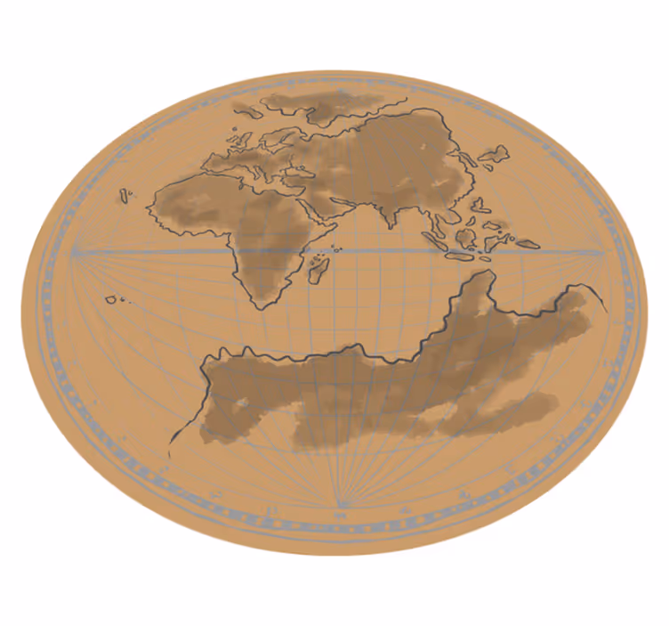 Alfombra de vinilo mapamundi contorno del mapa global - TenVinilo