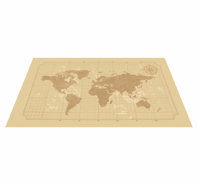 Alfombra de vinilo mapamundi mapa gráfico vintage - TenVinilo
