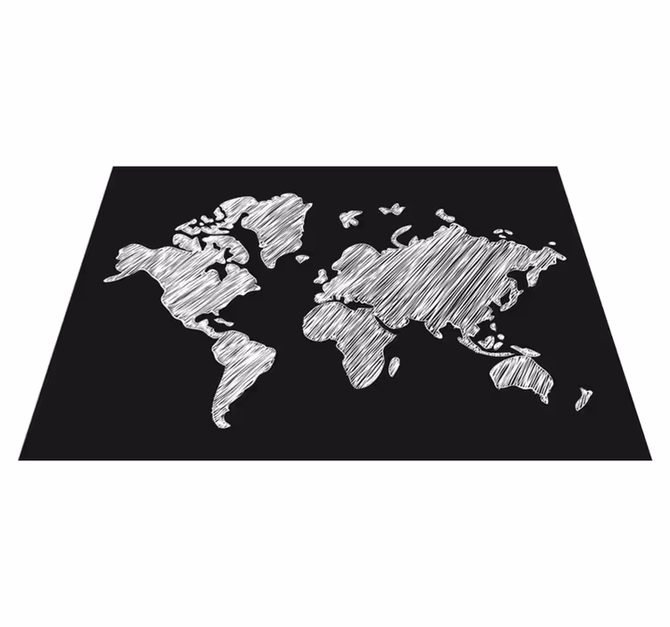 Alfombra de vinilo mapamundi diseño de pizarra gris - TenVinilo