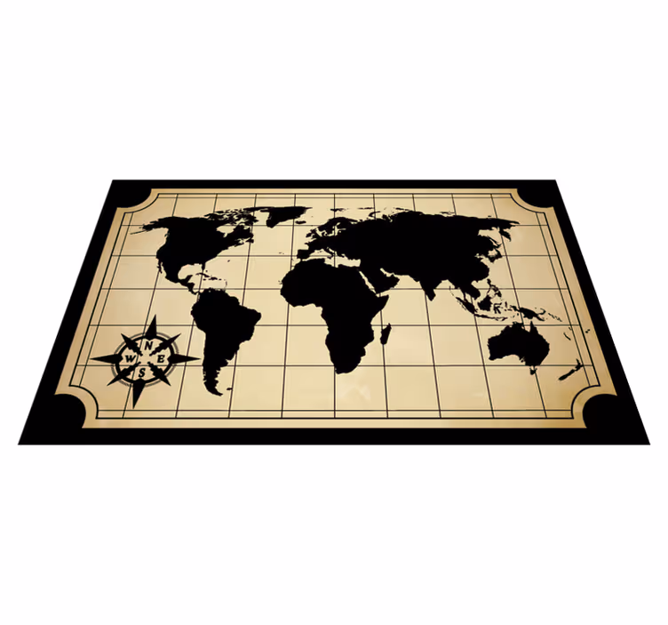 Alfombra de vinilo mapamundi diseño de mapa del mundo - TenVinilo