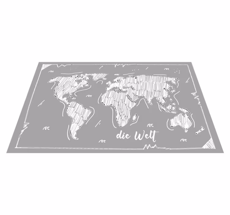 Alfombra de vinilo mapamundi esquema del mapa mundial - TenVinilo