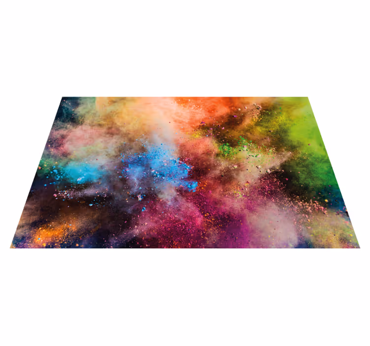 Alfombras vinílicas modernas explosión cósmica colorida - TenVinilo