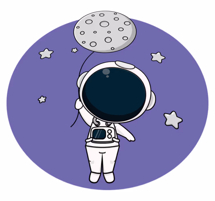Alfombra vinílica infantil astronauta con globo - TenVinilo