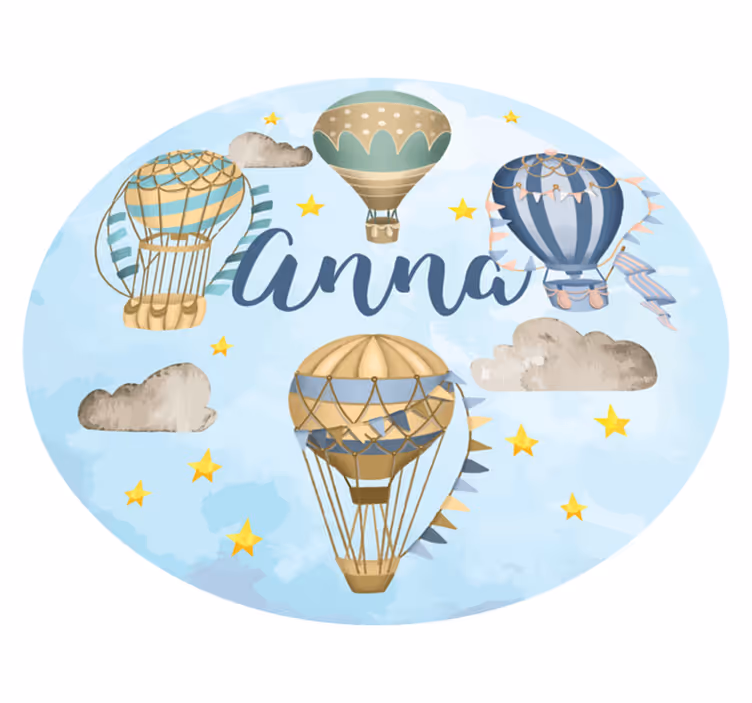 Alfombra vinílica personalizable Globos azules con estrellas - TenVinilo