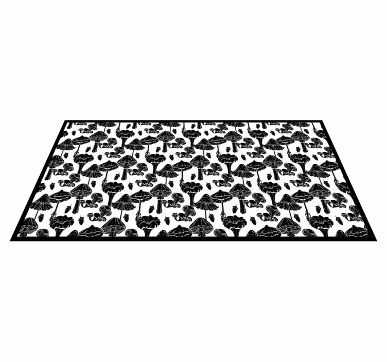 Alfombra vinílica naturaleza patrón de hongo estilizado - TenVinilo