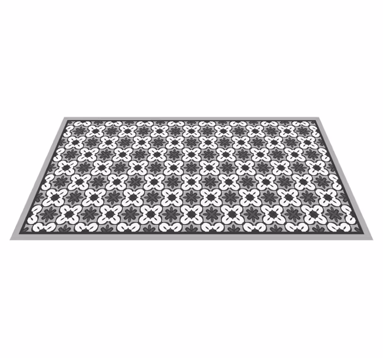 Alfombra vinílica mosaico patrón floral clásico - TenVinilo