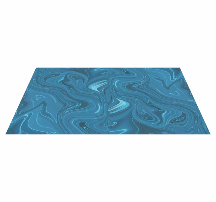 Alfombra vinílica efecto mármol tonos oceánicos en espiral - TenVinilo