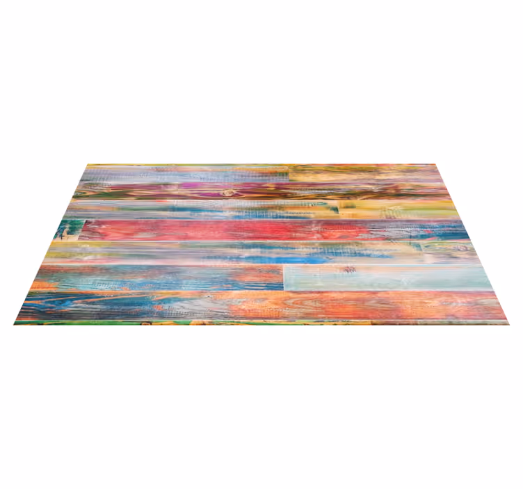 Alfombra vinílica textura madera efecto desgastado colorido - TenVinilo