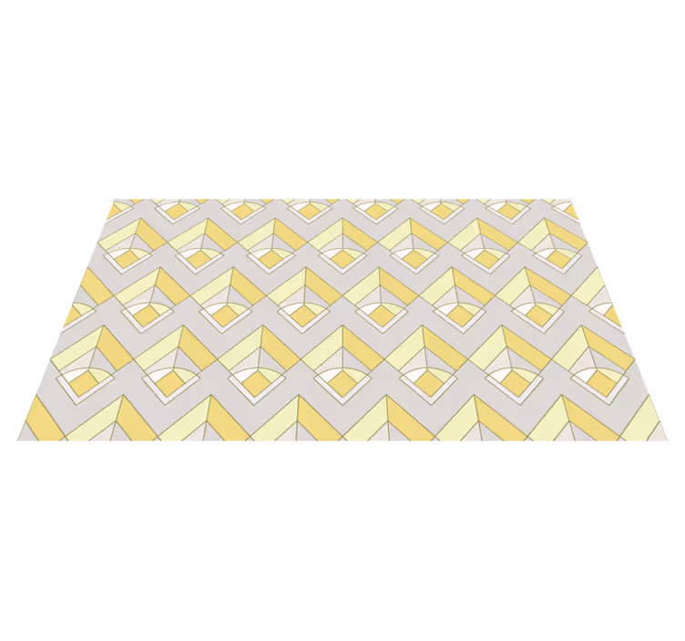 Alfombra de vinilo geométrica patrón amarillo y gris - TenVinilo