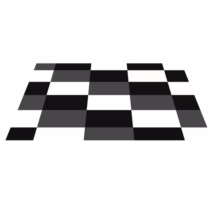 Alfombra de vinilo geométrica cuadros en blanco y negro - TenVinilo