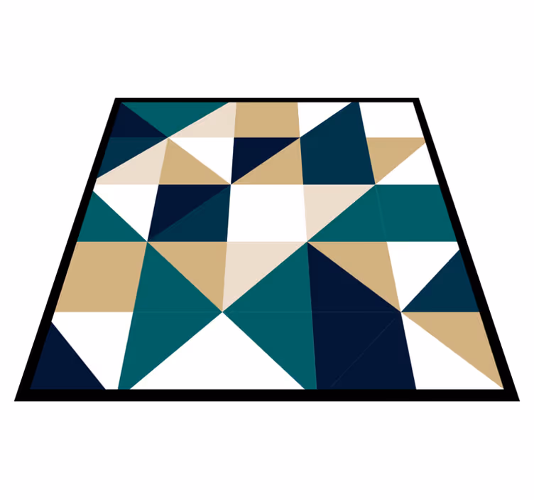 Alfombra de vinilo geométrica bloques de color triangular - TenVinilo