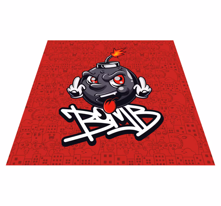 Alfombras vinílicas juveniles personaje bomba cartoon - TenVinilo