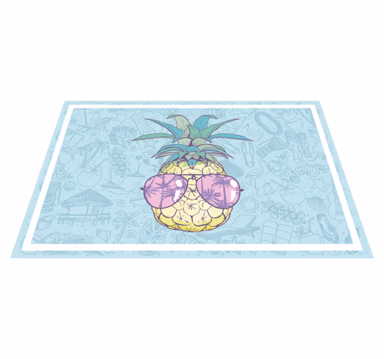 Alfombras vinílicas modernas Dibujos animados de piña hawaiana - TenVinilo