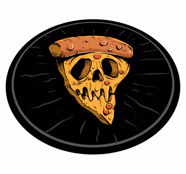 Alfombras vinílicas juvenils porciones de pizza de calavera - TenVinilo