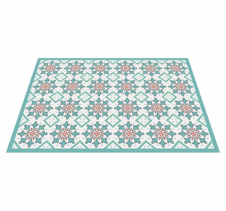 Alfombra vinílica hidráulica concepto de mosaico floral - TenVinilo
