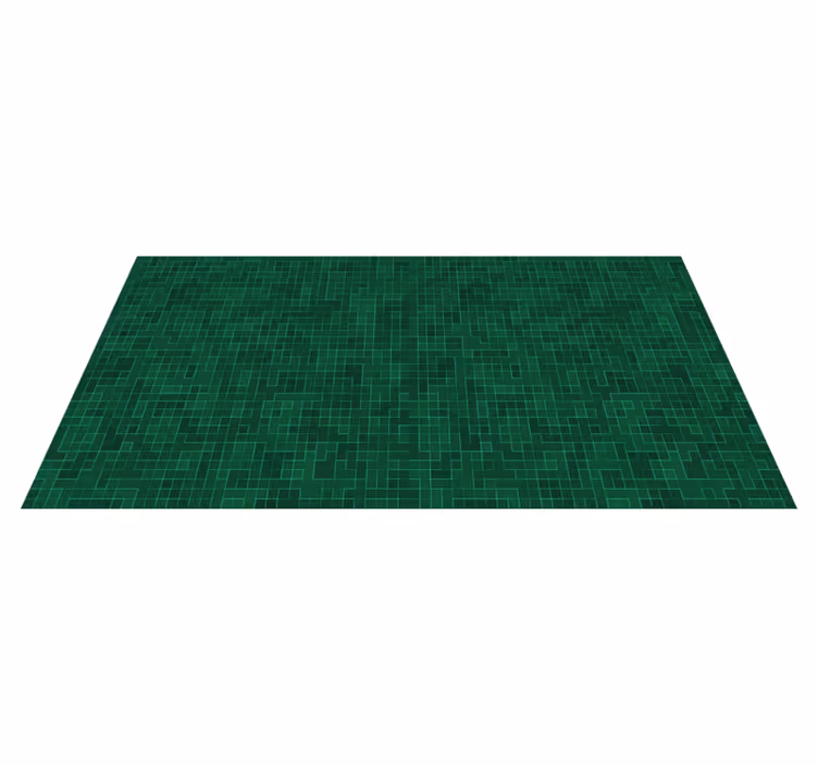 Alfombra de vinilo geométrica patrón de cuadrícula verde - TenVinilo