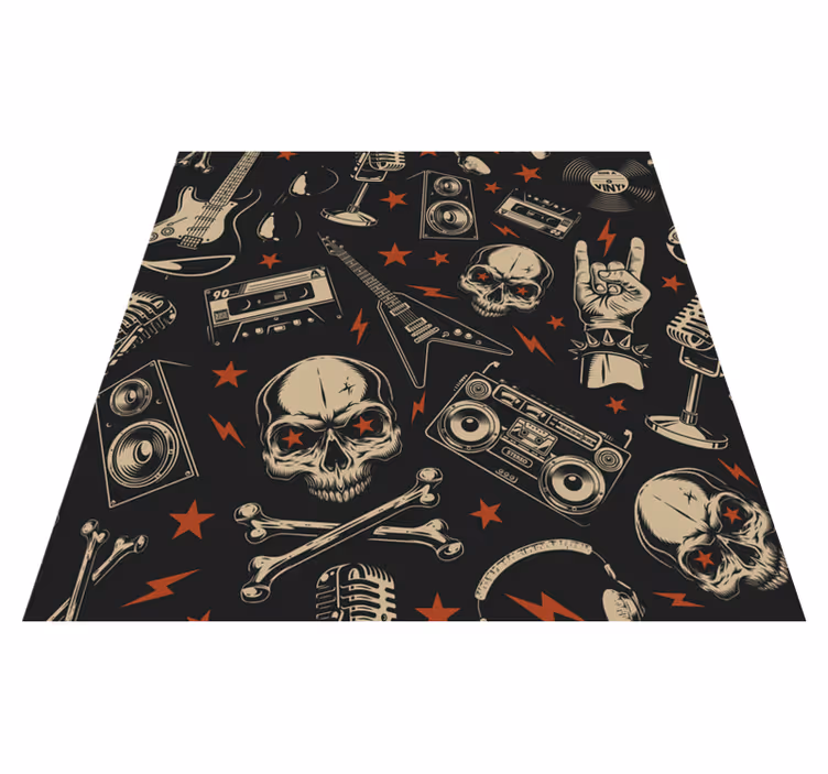 Alfombras vinílicas juvenils tema de música rock - TenVinilo