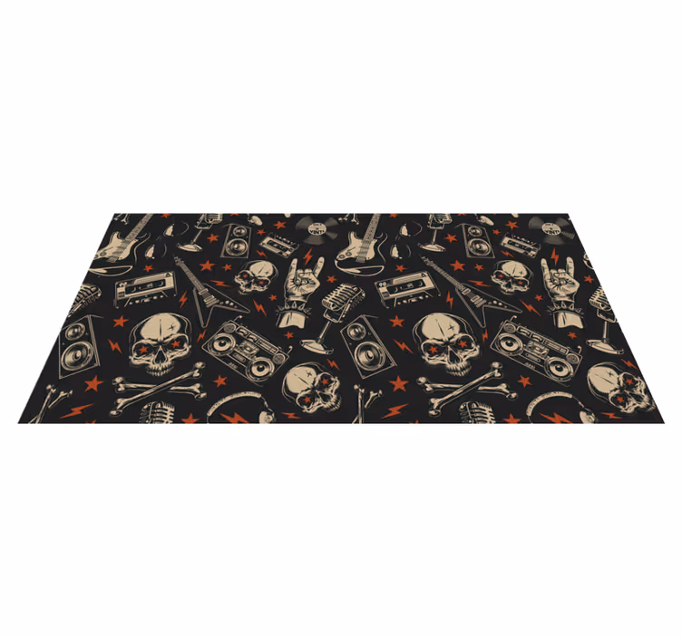 Alfombras vinílicas juvenils tema musical de calavera - TenVinilo