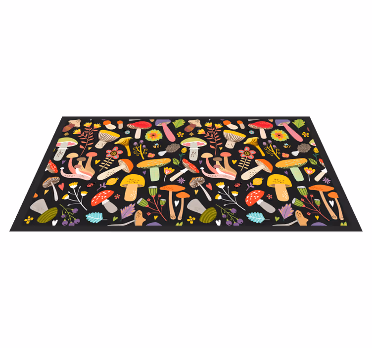 Alfombra vinílica naturaleza colección de setas coloridas - TenVinilo