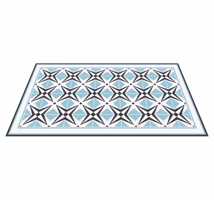 Alfombra vinílica mosaico motivo estrella azul - TenVinilo