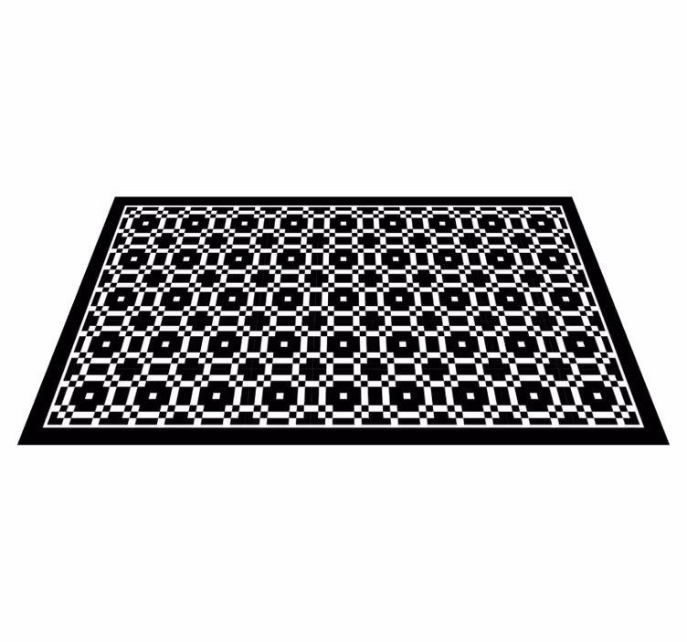Alfombra de vinilo geométrica patrón monocromático - TenVinilo