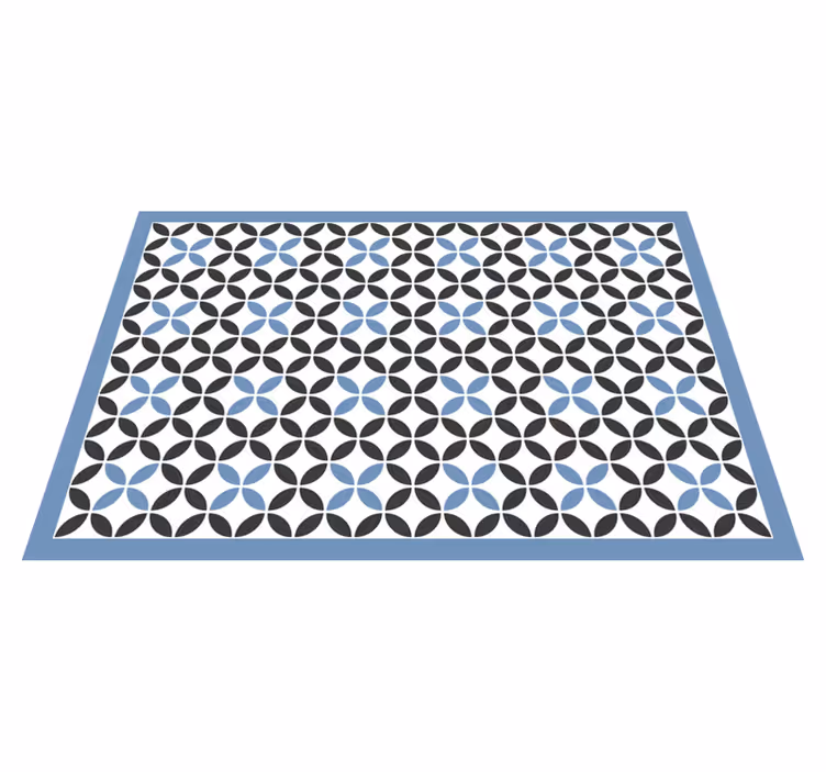 Alfombra de vinilo geométrica patrón circular azul - TenVinilo
