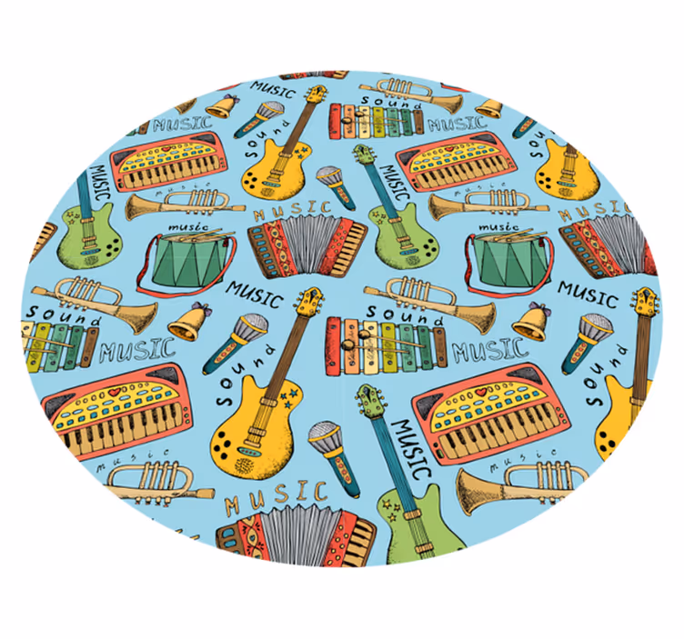 Alfombra vinílica infantil disfrute de los instrumentos - TenVinilo